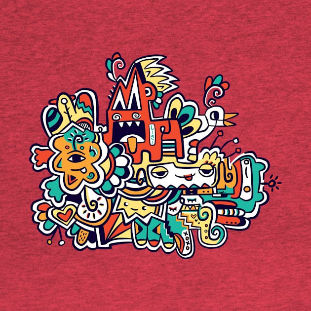 Abstract animal doodle by Hopeonedayarts